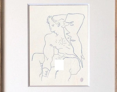 Jean Cocteau Dibujo Masculino Francés Boceto Clásico Griego Desnudo Heracles Foto 1 de 4