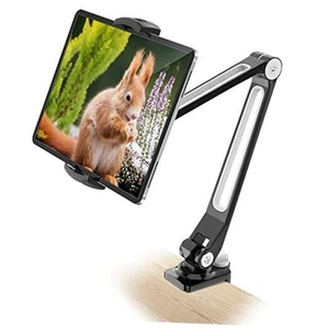 iPad Desk Mount, Multi-Angle Adjustable Tablet Stand Holder, 360° Swivel Black - Afbeelding 1 van 7