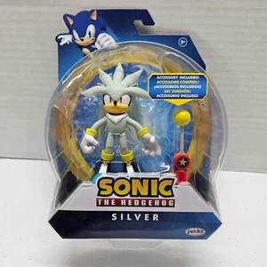 Sonic the Hedgehog SILVER w/ Checkpoint - 4" Action Figure - Jakks 2024 - RARE - Picture 1 of 3