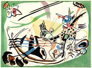 Wassily Kandinsky 1957 Green Composition Original Lithograph Signed Abstract Art - Picture 1 of 7