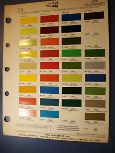 1975 VW Volkswagen Bug Bus Kombi Camper Rabbit THING Porsche 914 PPG paint chips - Picture 1 of 1