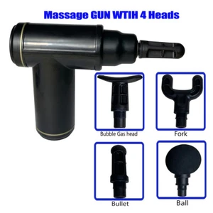 Massage Gun Percussion Black Massager Deep Tissue Muscle Vibrating Relaxing USA - Picture 1 of 12