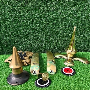 Casco prusiano a escala de latón para barbilla de cuero alemán Pickelhaube piezas de casco - Imagen 1 de 6