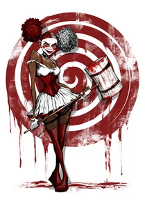 Harley Quinn negra afroamericana estampada artística cómica pop arte DC Comics Marvel - Imagen 1 de 2