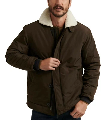 Lucky Brand Men's Sherpa Nylon Coat Jacket, 378 Olive, Medium (7803-4) - Image 1 of 4