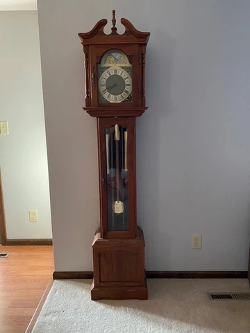 Vintage Emperor Clock Company Grandfather Clock 120K, 451-050H 94 cm/66 Cover