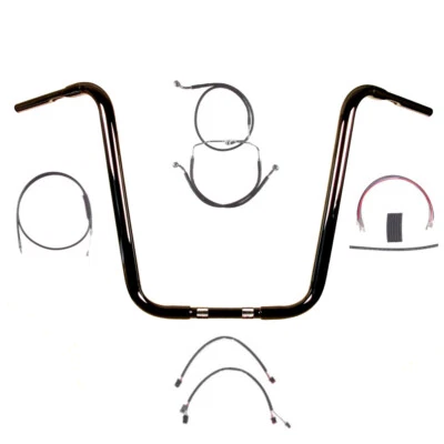 Kit de barra de suspensión Ape 2014-2016 Harley-Davidson Road King 1/4" negra 18" sin ABS Foto 1 de 2