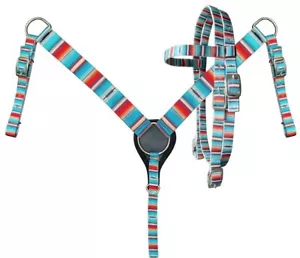Showman Pony Serape Print Nylon Headstall & Breast Collar Set - Picture 1 of 1