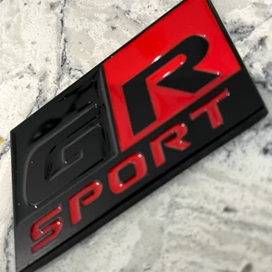 GR43b GR SPORT BADGE Gazoo Racing Yaris GT86 GR86 Badge Sticker Red Metal - 06 - Picture 1 of 2