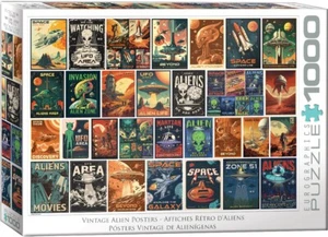 Vintage Alien Posters 1000 Piece Jigsaw Puzzle Eurographics New - Picture 1 of 2