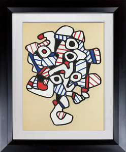 Jean Dubuffet LITHOGRAPH Limited EDITION Velin Maroquin Paper - w/Frame