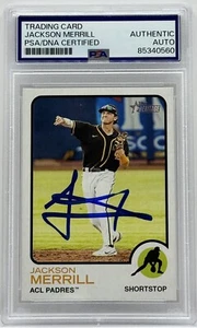 Jackson Merrill 2022 Topps Heritage Rookie Card San Diego Padres PSA/DNA Slabbed - Picture 1 of 2
