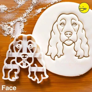 Show Cocker Spaniel Dog Face cookie cutter - cute portrait birthday party treats - Picture 1 of 6