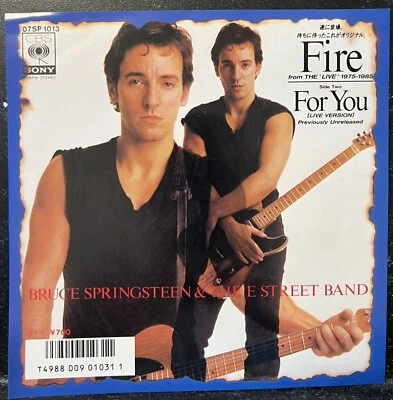 RARE Bruce Springsteen 7" Vinyl 45 Fire /For You live CBS Japan - Image 1 of 4