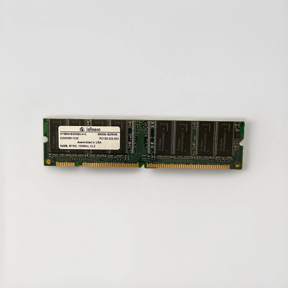 Infineon 64 MB SYNC SDRAM 100 MHz CL2 8MX64 - Vintage Memory Upgrade - Image 1 of 1