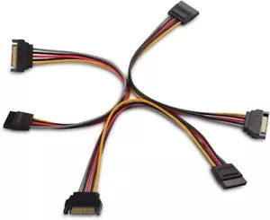 Cable Matters 3-Pack 15 Pin SATA Power Extension Cable 20cm - Picture 1 of 2