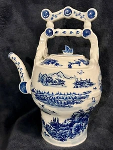 Chinese Blue & White Porcelain Ewer Teapot Qing Guangxu Period 11.25”H - Picture 1 of 24