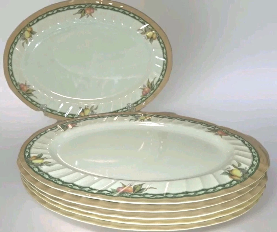 Plato ovalado Miracle Melamine Wares patrón de frutas Acción de Gracias 6 14" Foto 1 de 4