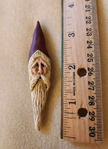 Handcrafted Clay Santa Claus Holiday Broach Pin - Picture 1 of 3