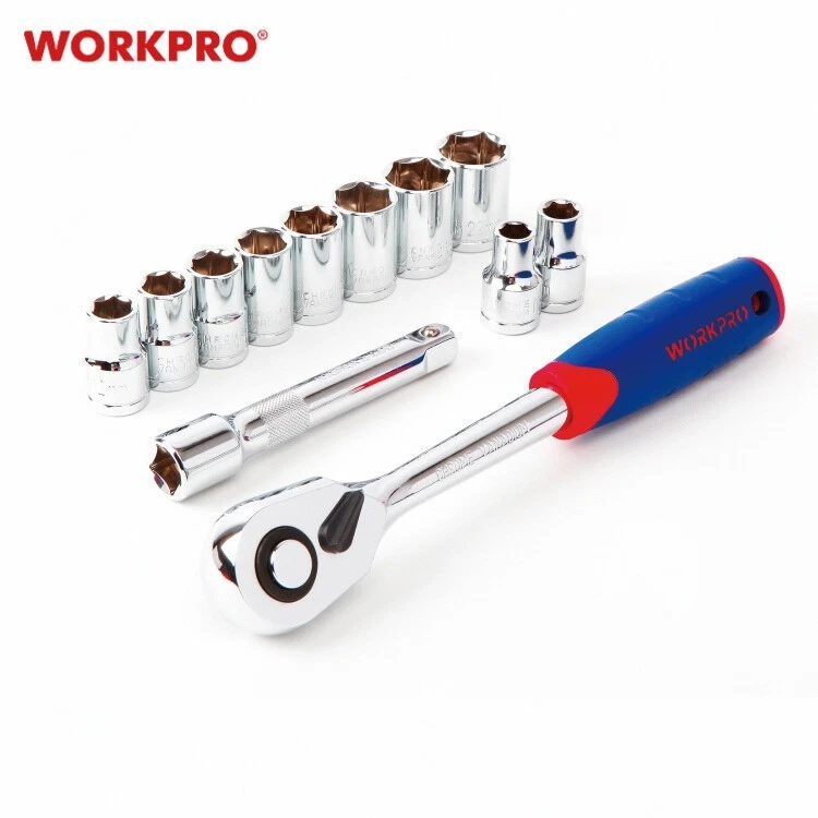 WORKPRO Socket Wrench Set 1/2 Inch Drive 12pcs 10-22mm Ratchet Handle DIY - Image 1 of 4