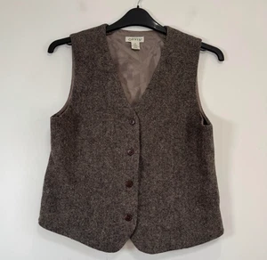 Orvis Weste Damen Gr. 10 Braun Tweedweste 100% Wolle Ärmellos Vintage - Bild 1 von 7