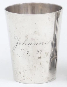 1897 Antique Denmark Simon Groth Silver Copenhagen S M Benzen Julep ? Beaker Cup - Picture 1 of 4