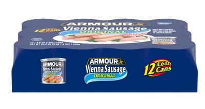 Salchicha Armour Original Vienna - 12 g de proteína por porción, paquete de 12 latas de 4,6 oz Foto 1 de 4