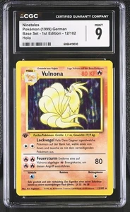 CGC 9 MINT Ninetales 1999 Base Set 1st Edition 12/102 Holo German Pokemon Card - Picture 1 of 2