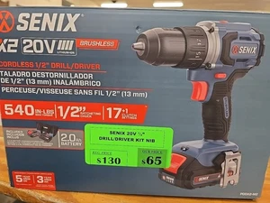 Senix PDDX2-M2 20V MAX Brushless 1/2 in. Cordless Drill Driver Kit (2 Ah) NEW - Picture 1 of 2