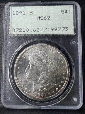 1891-s morgan silver dollar ms62 Rattler Beautiful Coin PCGS - Image 1 of 2