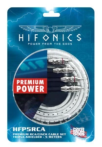 Hifonics Auto Car Premium Cavo Rca Amplificatore Bassi Box 5m HFP5-RCA - Foto 1 di 1