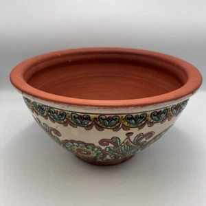 Ukrainian Ceramic Pottery Kosiv Carpatian Folk Art Hand Painted Bowl Dish Signed - Picture 1 of 8