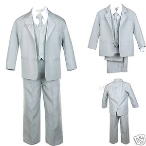 5 piezas Bebé Niño Pequeño Niño Adolescente Formal Fiesta Recital Esmoquin Niño Traje Gris Talla S-20 - Imagen 1 de 6