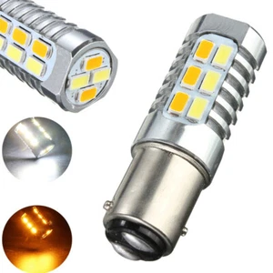 2pcs 1157/BAY15D SMD 5630SMD Amber White Switchback LED Turn Signal Light Bulbs - Picture 1 of 10