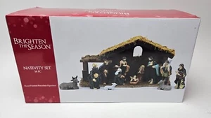 Nativity Set 14 Pc Brighten The Season Christmas Holiday Porcelain Figures New - Picture 1 of 8