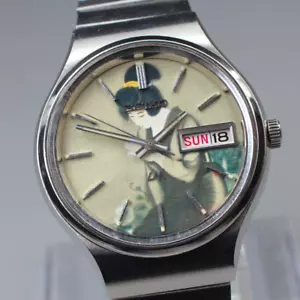 Overhauled 【N MINT-】 1972y SEIKO LM 5606-6040 UKIYOE 34mm Vintage AT Men's Watch - Picture 1 of 13