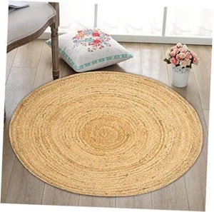 Jute Rug,Round Rugs,Round Jute Rug,Rag Rug,Rug 6 ft Round,Area 72 Inch Natural - Picture 1 of 7