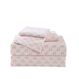 Juego de Sábanas Tommy Bahama Queen Algodón Suave Lavado Botánico Flamenco Rosa 4 Piezas - Imagen 1 de 3
