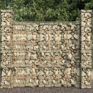 Gabion Baskets Gabion Wall Cage 3 Pcs Galvanized Steel 9.8"x9.8"x77.6" vidaXL - Picture 1 of 6