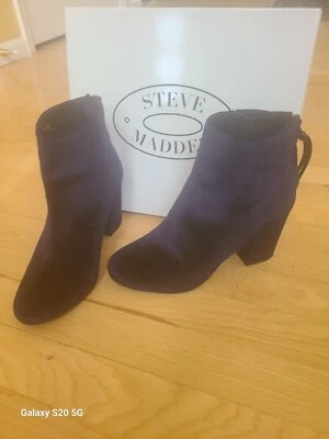 botas steve madden 7 Cynthiav veludo marinho - Imagem 1 de 4