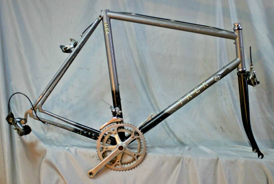 Cuadro grande de bicicleta de carretera Trek 1000 1991 59 cm FC-6207 Ultegra 600 manivela hecho en EE. UU. Foto 1 de 4