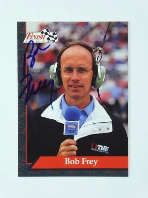 Bob Frey Signed 1993 Finish Line NHRA Announcer Autographed Card - Image 1 of 2