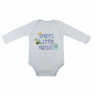'Daddy's little monster' bodysuit one piece infant outfit grey 3-6 months - Bild 1 von 1