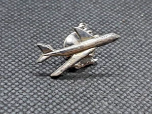 Vintage Sterling Silver Boeing 747 Airliner Airplane Tie Tack Lapel Pin - Picture 1 of 7