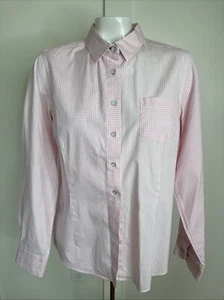 Brooks Brothers 1818 Women’s Size 14 Pink/White Button Up Blouse Long Sleeve - Picture 1 of 5