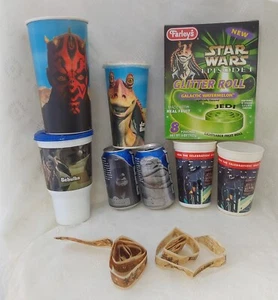 10 artículos promocionales de Star Wars tazas de plástico/papel/latas Pepsi/caja Farley's - Imagen 1 de 13