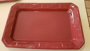 Longaberger Pottery Woven Traditions Large Rectangular Tray Paprika Made in USA - Picture 1 of 5