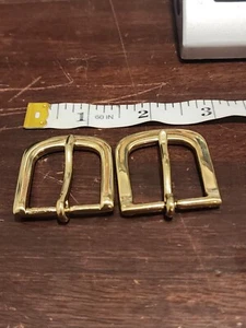 Lot Of 2 Gold Color  Simple Belt  Buckle Dimensions 1.25 X 1.25in For  1in Belt - Picture 1 of 8