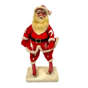 Vintage Santa Claus Doll Figure Japan Ice Skates Skating 7 inch Holiday Decor - Picture 1 of 12