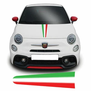 Calcomanía de vinilo a rayas gorro bandera italiana para Fiat 500 595 Abarth pegatina gráfica - Imagen 1 de 3